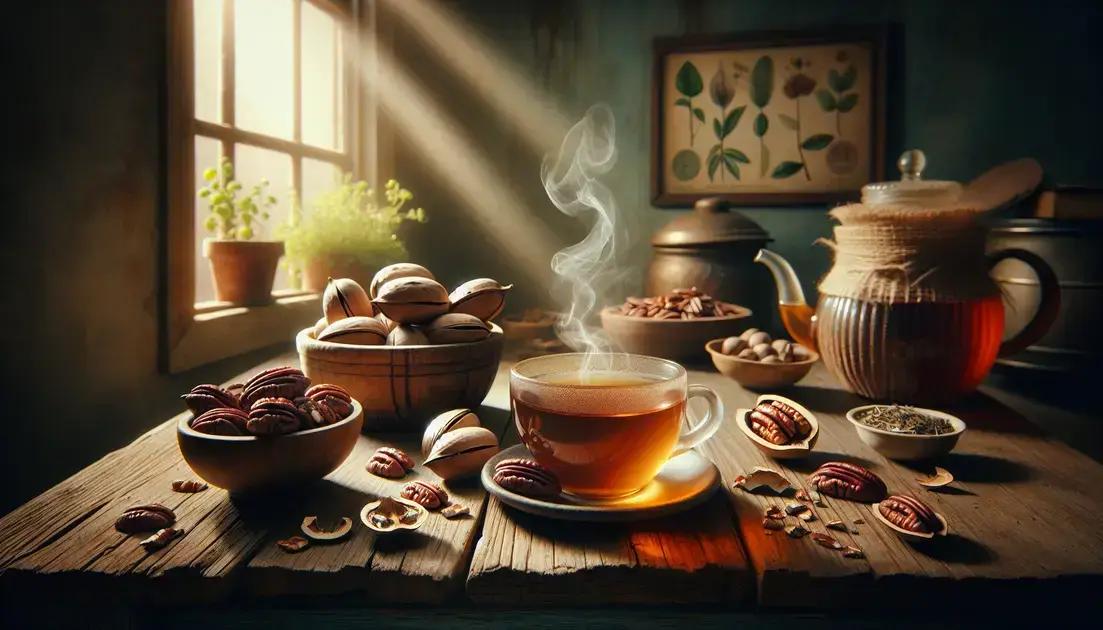 Preparando e Beneficiando do Chá de Casca de Noz Pecan